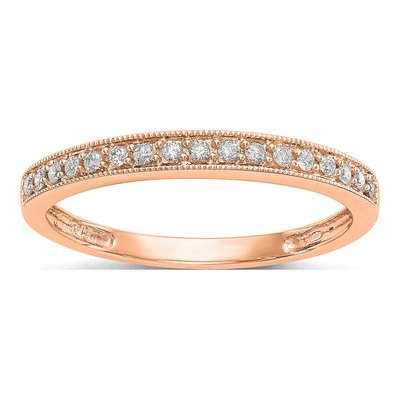 14K Rose Gold 1/6 ct tw Lab-Grown Diamond Wedding Band