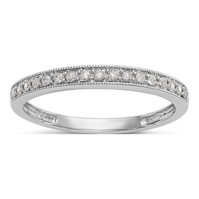 14K White Gold 1/6 ct tw Lab-Grown Diamond Wedding Band