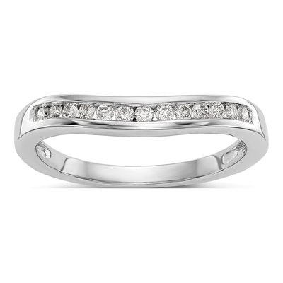 14K White Gold 1/5 ct tw Lab-Grown Diamond Wedding Band