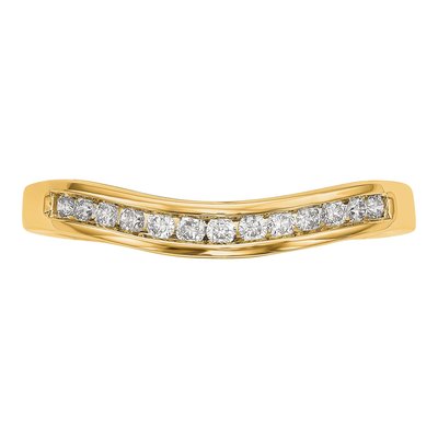 14K Yellow Gold 1/5 ct tw Lab-Grown Diamond Wedding Band – view 6