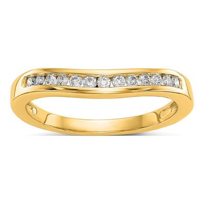 14K Yellow Gold 1/5 ct tw Lab-Grown Diamond Wedding Band