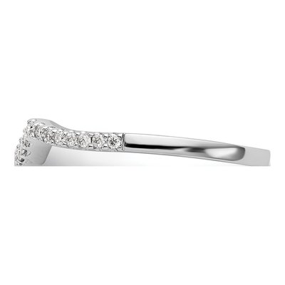 14K White Gold 1/6 ct tw Lab-Grown Diamond Concave Wedding Band – view 4