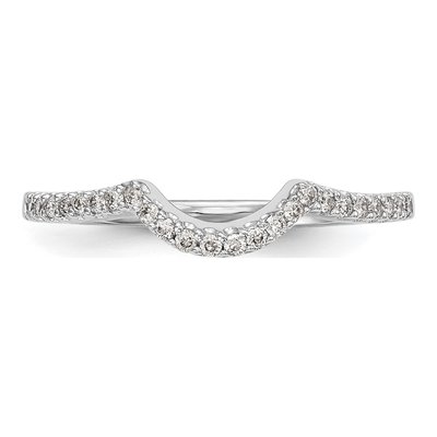 14K White Gold 1/6 ct tw Lab-Grown Diamond Concave Wedding Band – view 5