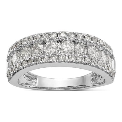 14K White Gold 1 1/2 ct tw Lab-Grown Diamond Fashion Ring