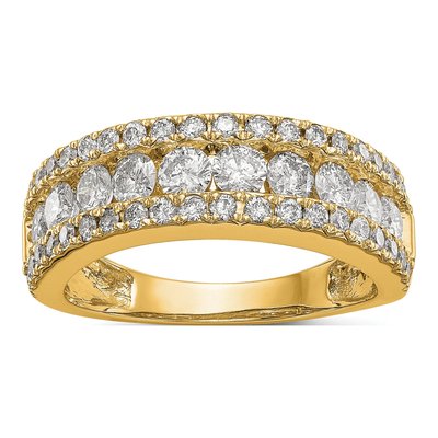14K Yellow Gold 1 1/2 ct tw Lab-Grown Diamond Fashion Ring