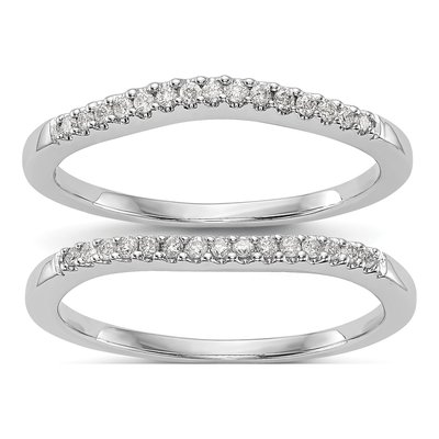 14K White Gold Lab-Grown Diamond Band Set