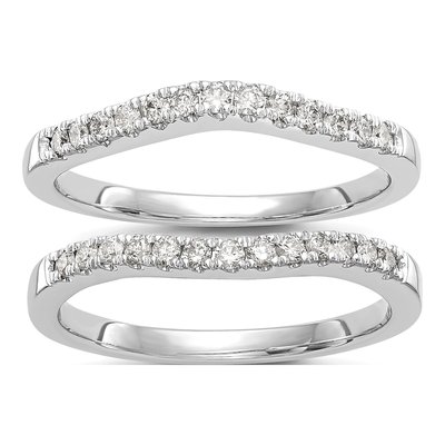 14K White Gold Lab-Grown Diamond Band Set