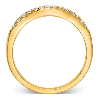 14K Yellow Gold Lab-Grown Diamond Curved Wedding Band Set – view 3