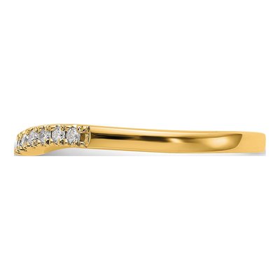 14K Yellow Gold Lab-Grown Diamond Curved Wedding Band Set – view 4