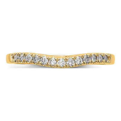 14K Yellow Gold Lab-Grown Diamond Curved Wedding Band Set – view 6