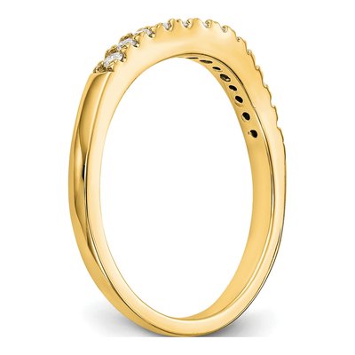 14K Yellow Gold Lab-Grown Diamond Curved Wedding Band Set – view 7