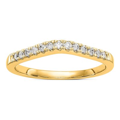 14K Yellow Gold Lab-Grown Diamond Curved Wedding Band Set – view 8