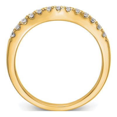 14K Yellow Gold Lab-Grown Diamond Curved Wedding Band Set – view 3