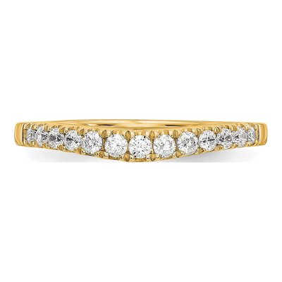 14K Yellow Gold Lab-Grown Diamond Curved Wedding Band Set – view 6