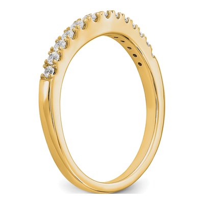 14K Yellow Gold Lab-Grown Diamond Curved Wedding Band Set – view 8