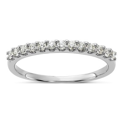 14K White Gold 1/4 ct tw Lab-Grown Diamond Wedding Band