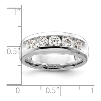 14K Yellow Gold 0.98 ct tw Diamond 5-Stone Channel Wedding Band – view 3