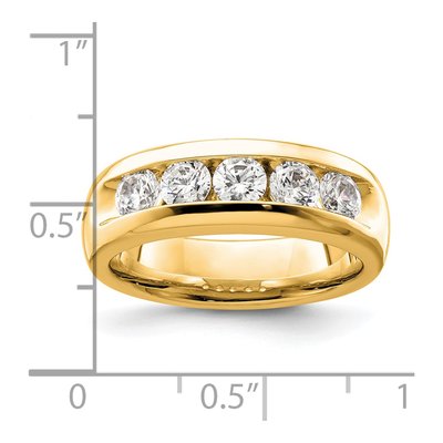 14K Yellow Gold 0.98 ct tw Diamond 5-Stone Channel Wedding Band – view 4