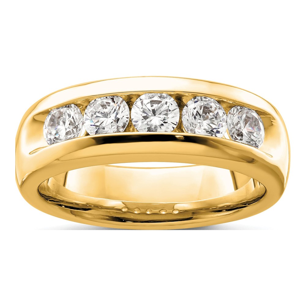 14K Yellow Gold 0.98 ct tw Diamond 5-Stone Channel Wedding Band