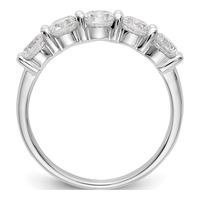 14K White Gold 1 1/3 ct tw Lab-Grown Diamond Five Fashion Wedding Band – view 3