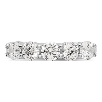 14K White Gold 1 1/3 ct tw Lab-Grown Diamond Five Fashion Wedding Band – view 5