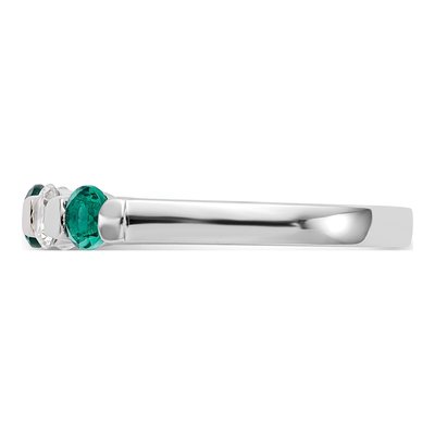 14K White Gold 1/3 ct tw Emerald & Diamond Wedding Band – view 4