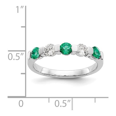 14K White Gold 1/3 ct tw Emerald & Diamond Wedding Band – view 8