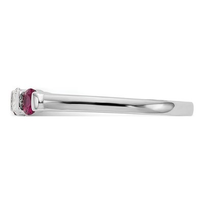 14K White Gold 1/5 ct tw Ruby & Diamond Wedding Band – view 4