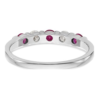 14K White Gold 1/5 ct tw Ruby & Diamond Wedding Band – view 6