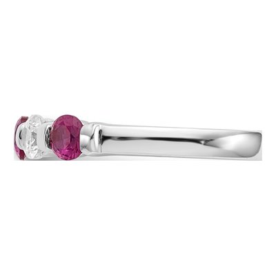 14K White Gold 1/3 ct tw Ruby & Diamond Wedding Band – view 4