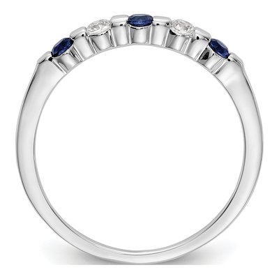 14K White Gold 1/10 ct tw Sapphire & Diamond Wedding Band – view 3