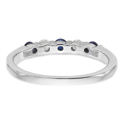 14K White Gold 1/10 ct tw Sapphire & Diamond Wedding Band – view 6