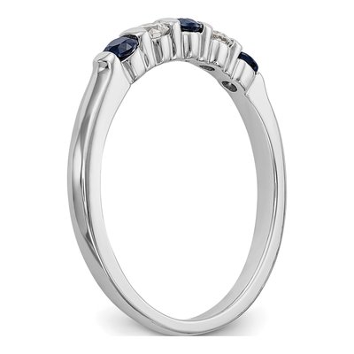 14K White Gold 1/10 ct tw Sapphire & Diamond Wedding Band – view 7