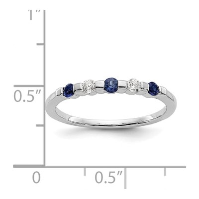 14K White Gold 1/10 ct tw Sapphire & Diamond Wedding Band – view 8