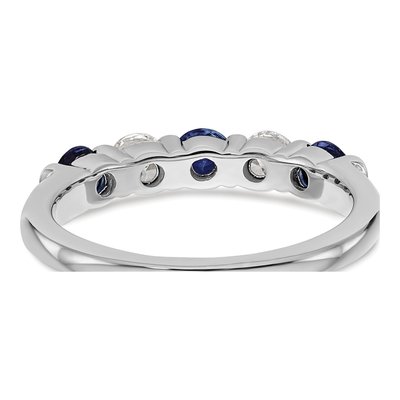 14K White Gold 1/3 ct tw Sapphire & Diamond Wedding Band – view 6