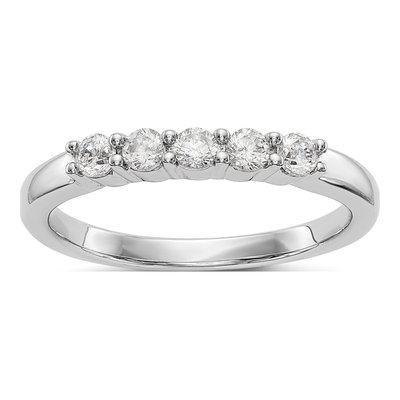 14K White Gold 1/3 ct tw Lab-Grown Diamond Five Ring