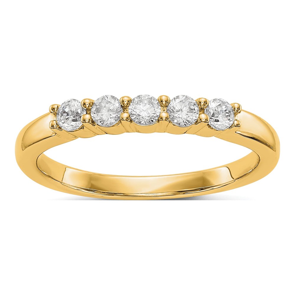 14K Yellow Gold 1/3 ct tw Lab-Grown Diamond Five Ring