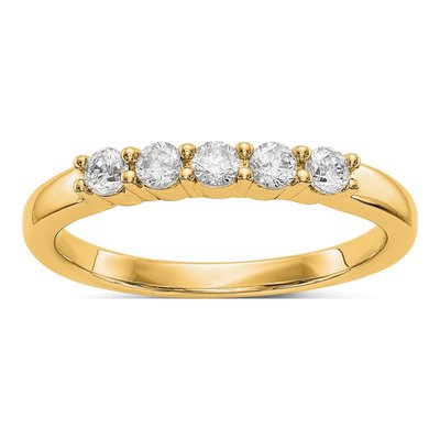 14K Yellow Gold 1/3 ct tw Lab-Grown Diamond Five Ring