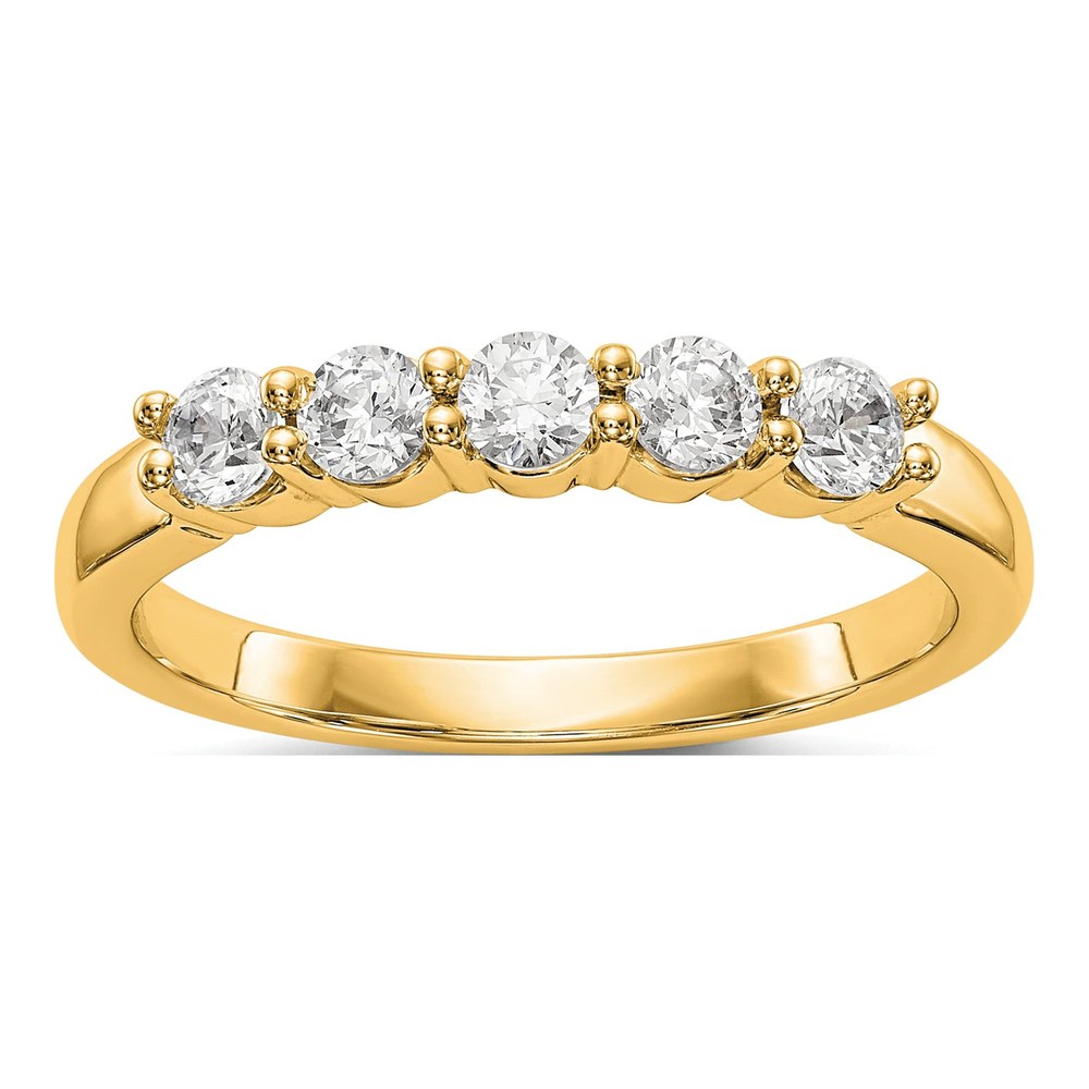 14K Yellow Gold 1/2 ct tw Lab-Grown Diamond Five Ring