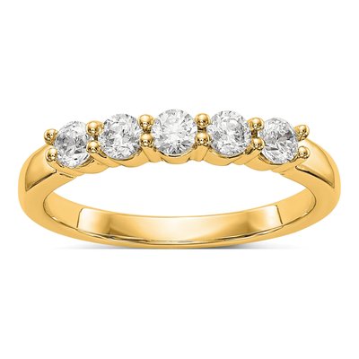 14K Yellow Gold 1/2 ct tw Lab-Grown Diamond Five Ring