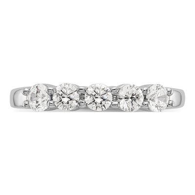 14K White Gold Lab Grown Diamond Five Stone Ring – view 4