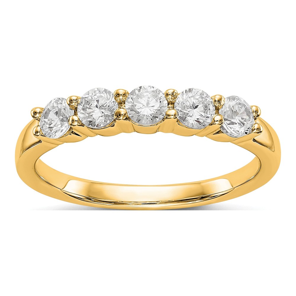 14K Yellow Gold 5/8 ct tw Lab-Grown Diamond Five Ring