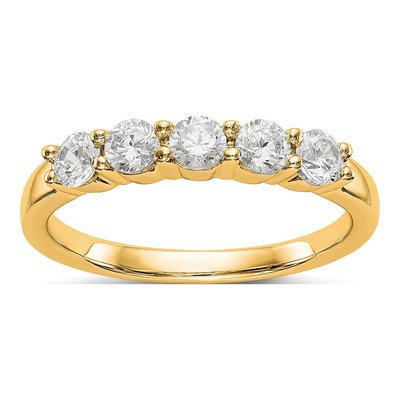14K Yellow Gold 5/8 ct tw Lab-Grown Diamond Five Ring