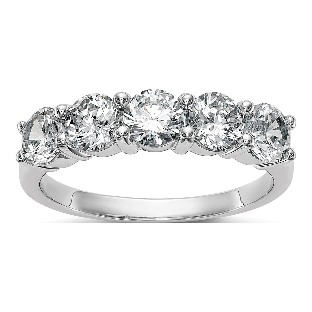 14K White Gold 1 7/8 ct tw Lab-Grown Diamond 5-Stone Ring