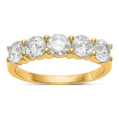 14K Yellow Gold 1 7/8 ct tw Lab-Grown Diamond Five Ring
