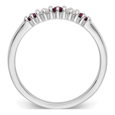 14K White Gold 1/15 ct tw Ruby & Diamond Wedding Band – view 3
