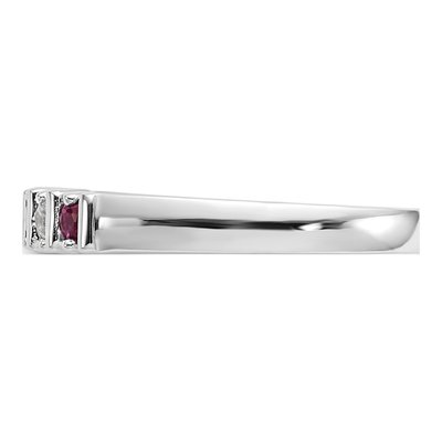 14K White Gold 1/15 ct tw Ruby & Diamond Wedding Band – view 4