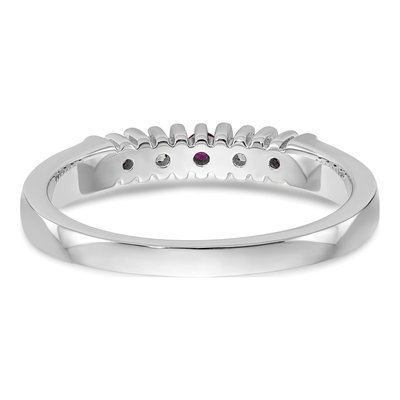 14K White Gold 1/15 ct tw Ruby & Diamond Wedding Band – view 6