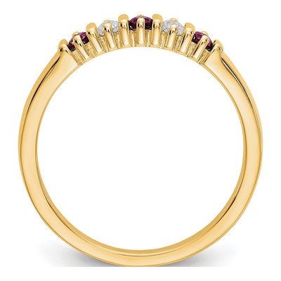 14K Yellow Gold 1/15 ct tw Ruby & Diamond Wedding Band – view 3