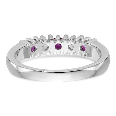 14K White Gold 1/5 ct tw Ruby & Diamond Wedding Band – view 5